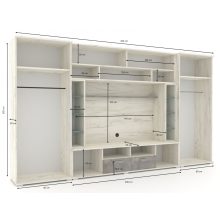 Arizona nappali szekrénysor 360 cm Antracit/Arany kraft