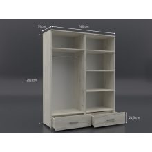Köln gardrób 160 cm sherwood-dohány craft színben