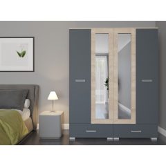 Köln gardrób 160 cm antracit-sonoma színben