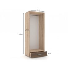 Köln gardrób 2 ajtós 1 fiókos akasztós elem 80cm